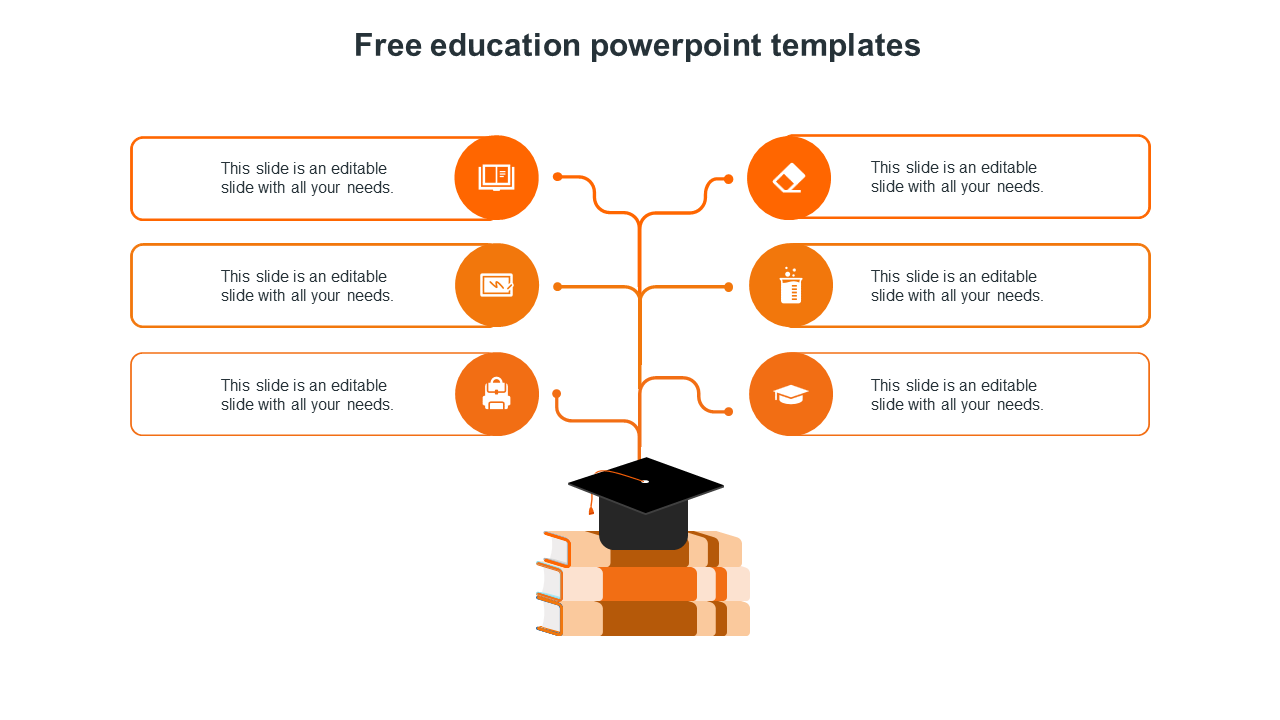 free education powerpoint templates-orange